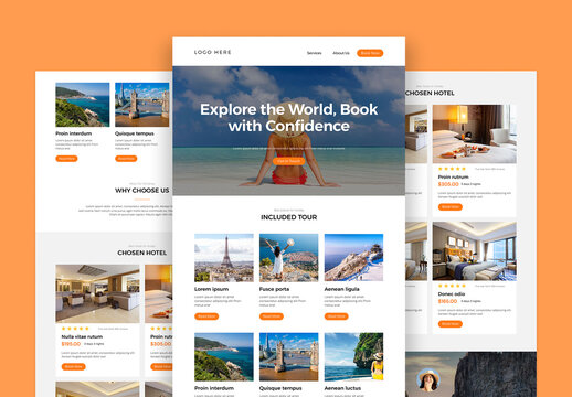 Modern Travel Agency Email Newsletter Template for Tour Booking