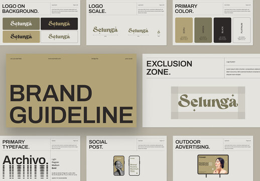 Modern And Clean Retro Digital Brand Guidelines Presentation Template