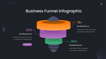 Dark Mode Business Funnel Infographic