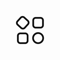 diverse shapes arrangement icon sign vector