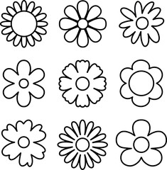 Minimalist floral doodle set