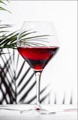 Experience the rich flavors of non-alcoholic red wine in an elegant glass setting
