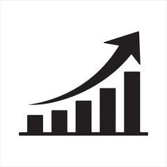 Upward Growth Bar Chart Icon with Arrow