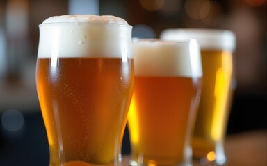 Enjoy International Beer Day with refreshing beers at the bar. Concept International Beer Day, Bar Hopping, Craft Beers, Happy Hour Specials, Beer Tasting. High quality