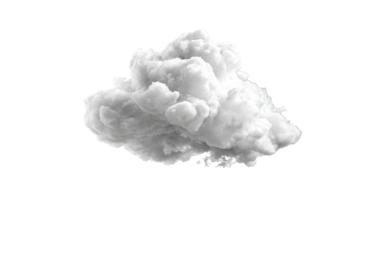 Fluffy white cloud isolated on transparent background