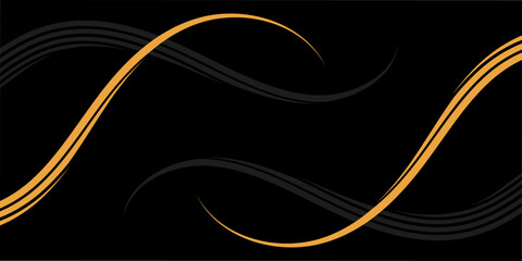 Abstract background with lines and waves. Event poster. Medium banner size. Vector background for brochure, booklet, flyer. Abstract element for design. Orange and black color