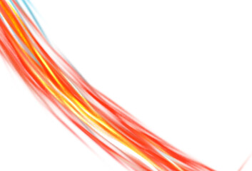 Abstract neon lines glowing overlay cutout on transparent background