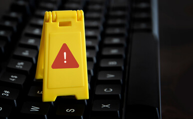 Malware attack virus alert , malicious software infection , cyber security awareness training to protect business information from threat attacks