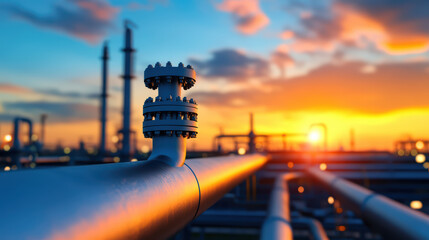 A large pipe with a valve on top of it