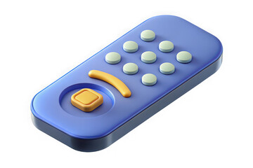 Blue and yellow toy remote control with many buttons
