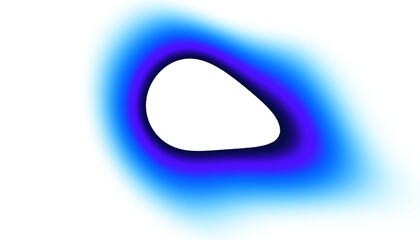 Abstract blue shape with soft gradient on transparent background. Isolate blue abstract shape overlay design