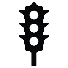 Isolated silhouette of a black traffic light signaling road safety and control