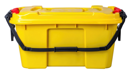 Durable Yellow Storage Container with Secure Handle for Home and Outdoor Organization Needs