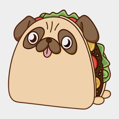 pug dog styled as a taco.