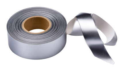 Metallic Silver Ribbon Roll for Crafting and Gift Wrapping with Smooth Satin Finish and Curled End