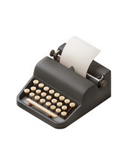 Vintage typewriter with paper ready for writing