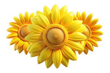 Vibrant yellow sunflowers bloom together against a dark background
