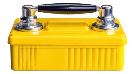 Bright Yellow Tool Box with Metal Handle and Storage Compartments for Home Improvement and DIY Projects
