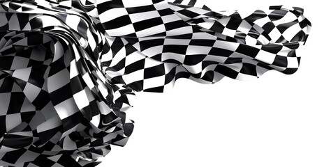 High-resolution image of a flowing checkered flag, perfect for racing themes.