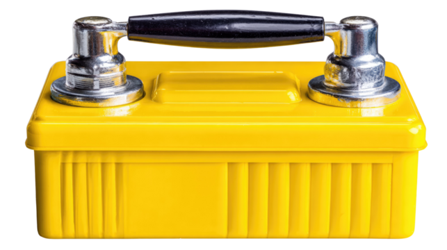 Bright Yellow Tool Box with Metal Handle and Storage Compartments for Home Improvement and DIY Projects