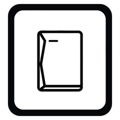 Minimalist power switch icon representing energy control and electrical concepts in a graphic design