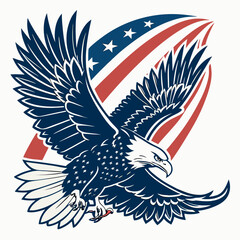 american eagle with american flag
