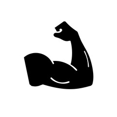 arm silhouette. strong arm silhouette icon. strong arm illustration. male arm logo illustration