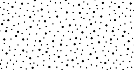 かわいい手描きの黒い水玉のテクスチャ - 大小のランダムなドットの背景やバナー - 1.91:1