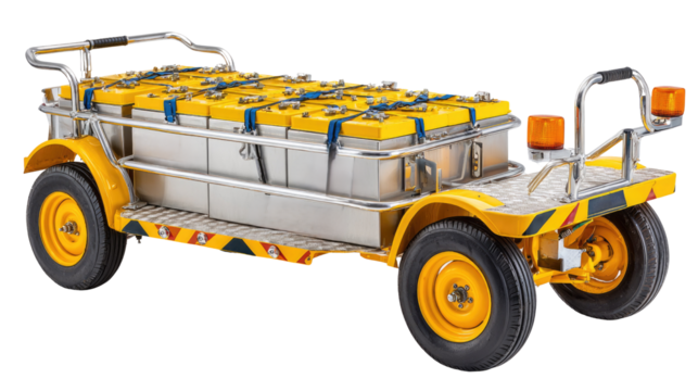 Electric Vehicle Battery Transport Cart with Multiple Battery Compartments for Efficient Transportation