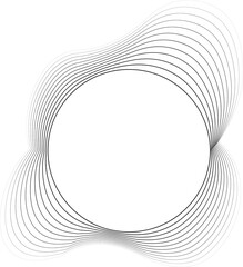 Fototapeta premium Circle frame line liquid blend gradient emblem for badges, tag, logo