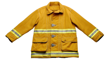 Yellow Firefighter Jacket with Reflective Stripes for Safety and Protection in Emergency Situations