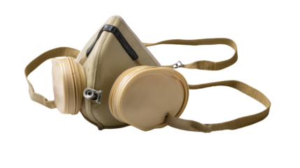 Vintage Protective Respirator with Adjustable Straps and Dual Filters for Safety in Industrial Environments
