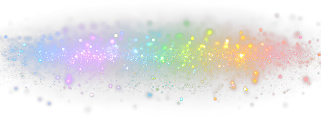 Rainbow Sparkle Overlay and Abstract Shimmer Effect Isolate on Transparent Background, cutout, png