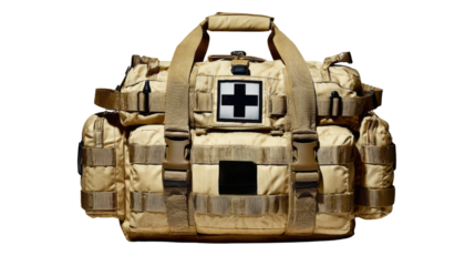 Tactical medical bag with essential compartments for emergency medical supplies and first aid items readiness