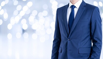 ビジネスシーン：スーツを来たビジネスマンのポートレート　顔無し