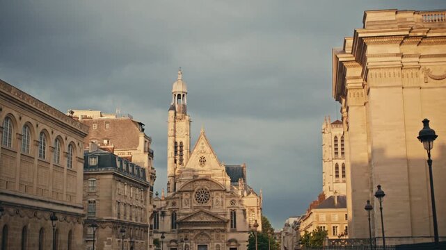 Saint etienne du monte church paris Paris France. Architecture of the city of France beautiful streets.