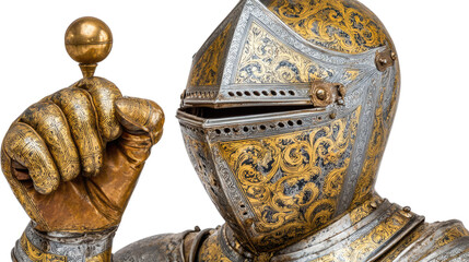Ornate Medieval Knight Armor with Intricate Design Highlighting Historic Craftsmanship and Character