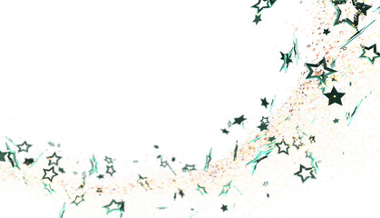 Sparkling teal stars on white. Perfect for celebration, festive, or holiday designs.