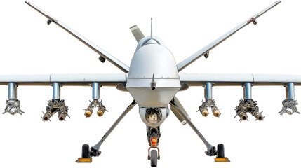 High-Precision Military Drone with Advanced Targeting System and Armaments for Aerial Surveillance and Strikes