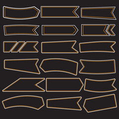 Set of retro ribbon banners
