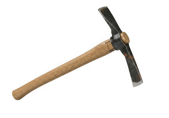 Vintage pickaxe tool isolated on transparent background for construction