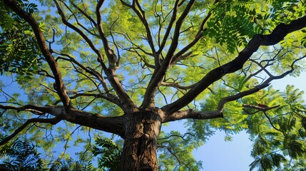 Obraz premium Enchanting Silk Tree Collection: Vibrant Mimosa Blooms, Fern-Like Foliage, and Graceful Canopies in Garden and Natural Settings, Perfect for Botanical Photography, Landscape Design, Floral Art