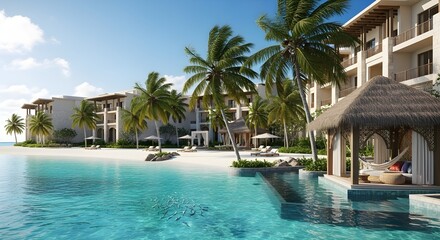 Luxurious waterfront resort offers beachfront relaxation getaway