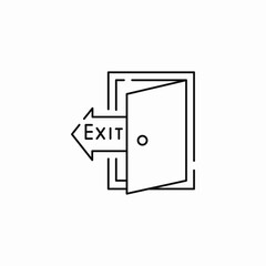exit door arrow icon sign vector