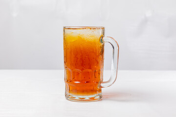 Healthy Natural Iced Tea Beverage with Fresh Ingredients. Isolated in White Background