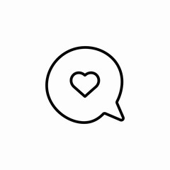 heart chat bubble talk love icon sign vector