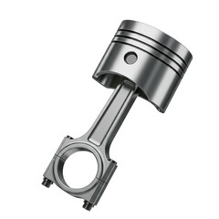 Shiny Metal Car Piston Engine Part Isolated on cutout PNG background