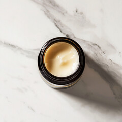 Moisturizer Jar on Marble with Shadows