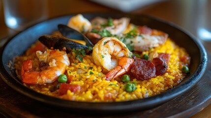 Fototapeta premium Delicious seafood paella