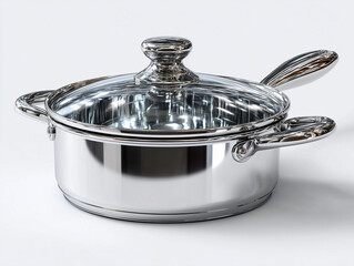 Saucepan, white background